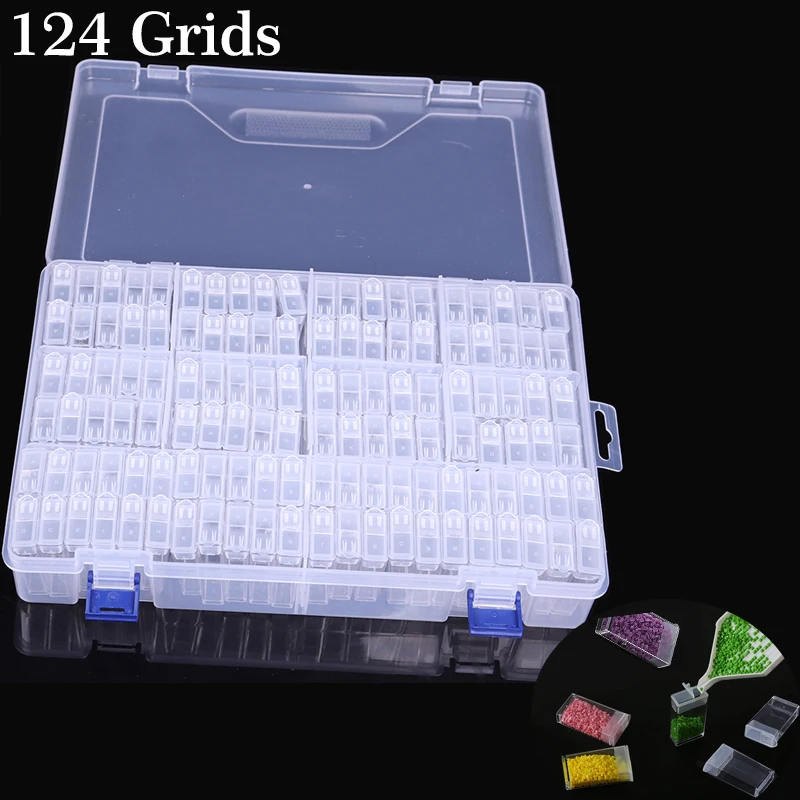New 124 Grid 5D Diamond Painting Accessories Storge Box Diamond Embroidery Tools Beads Medicine Nail art Container Multipurpose
New 124 Grid 5D Diamond Painting Accessories Storge Box Diamond Embroidery Tools Beads Medicine Nail art Container Multipurpose