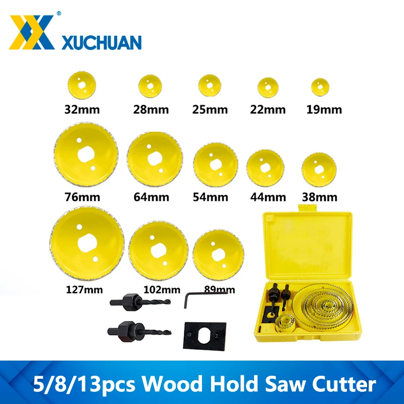 

Wood Opener Drilling Bit Set HSS Drilling Carbide Core Drill Bit 19-127mm For Metal Woodworking Hole Tools Hole Saw Cutter