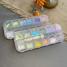 12-color Pearlescent Gouache Watercolor Solid Dyes Floral Dyeing Gradient Fine Flashing Polarized Pigments Art Supplies
12-color Pearlescent Gouache Watercolor Solid Dyes Floral Dyeing Gradient Fine Flashing Polarized Pigments Art Supplies