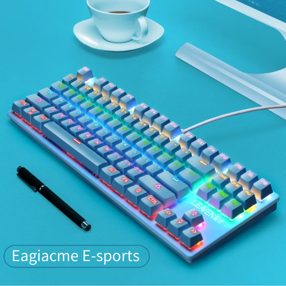 Mechanical Keyboard Gamer 87 keys Blue Switch Gaming Keyboards for Tablet Desktop USB Wired Keyboard Backlight Keyboard
Mechanical Keyboard Gamer 87 keys Blue Switch Gaming Keyboards for Tablet Desktop USB Wired Keyboard Backlight Keyboard