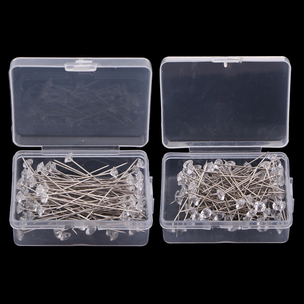 100Pc Crystal Corsage Pins Clear Flower Sewing Needles Florist Pins For Bouquet Wedding Buttonholes Glass Head Floral Pin 100Pc Crystal Corsage Pins Clear Flower Sewing Needles Florist Pins For Bouquet Wedding Buttonholes Glass Head Floral Pin