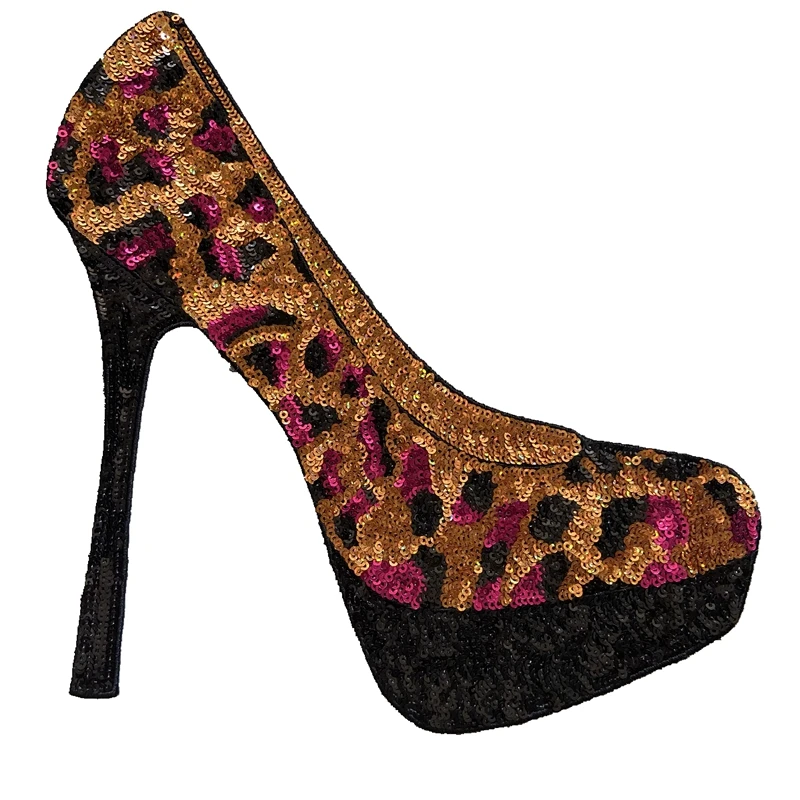 New Arrival Large Leopard High-heeled Shoes Sequined Patches for Clothes Iron on Shoes Embroidery Applique DIY Decoration
New Arrival Large Leopard High-heeled Shoes Sequined Patches for Clothes Iron on Shoes Embroidery Applique DIY Decoration