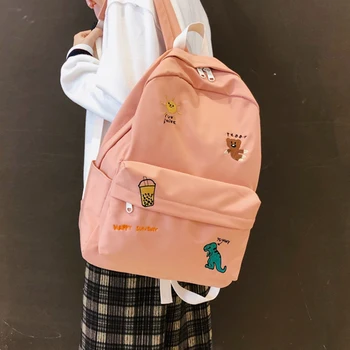 Coloured Embroidery Women Backpack Cute School Bag for Teenage Girls Preppy Bagpack Nylone Lovely Cartoon Daily Travel Back Bag
Coloured Embroidery Women Backpack Cute School Bag for Teenage Girls Preppy Bagpack Nylone Lovely Cartoon Daily Travel Back Bag
