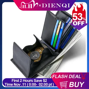 DIENQI Rfid Real Genuine Leather Men Wallets Small Slim Billfold Card Wallet Money Purses Coin Pocket Bag Black Male Walet Valet
DIENQI Rfid Real Genuine Leather Men Wallets Small Slim Billfold Card Wallet Money Purses Coin Pocket Bag Black Male Walet Valet