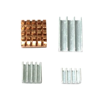1 Set 4Pcs Copper Aluminum Heatsink Kit W/Thermal Pad for Raspberry Pi 4 Model B