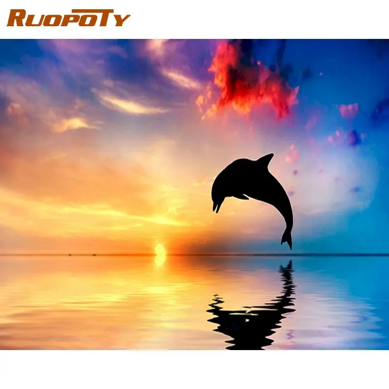 RUOPOTY Frame Dolphin Animal DIY Painting By Numbers Modern Picture By Number For Home Decors Artwork
RUOPOTY Frame Dolphin Animal DIY Painting By Numbers Modern Picture By Number For Home Decors Artwork