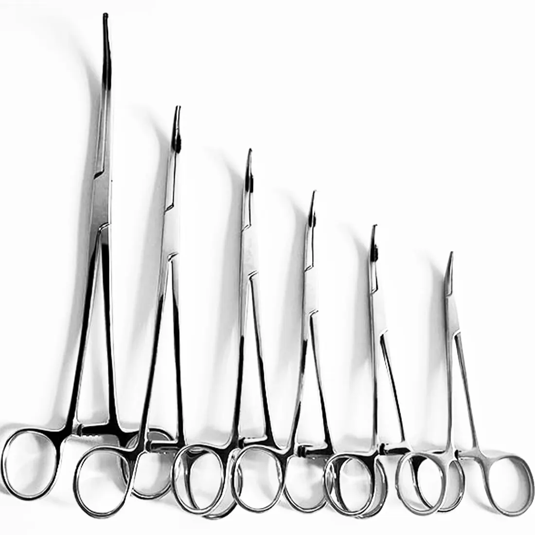 Description Picture 6 of item16/18/20CM Bent-nose/Straight Curved Stainless Steel Locking Elbow Scissors Pliers Hemostatic Forceps Clamp Pliers