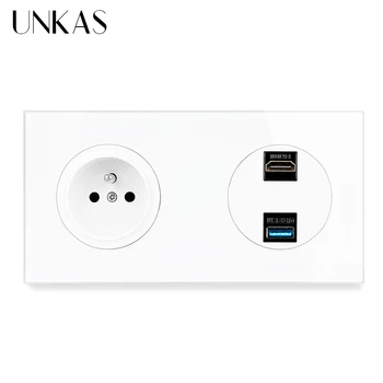 UNKAS HDMI 2.0 Port USB 3.0 Jack 16A French Standard Wall Power Socket 172MM*86MM Luxurious Crystal Glass Panel Outlet
UNKAS HDMI 2.0 Port USB 3.0 Jack 16A French Standard Wall Power Socket 172MM*86MM Luxurious Crystal Glass Panel Outlet