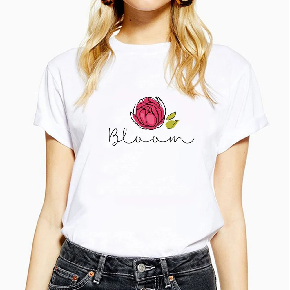 Letter Rose Print Female T-shirt Women's New Summer Short-sleeved O-neck Fashion Casual Wild T-shirt Top Harajuku T-shirt
Letter Rose Print Female T-shirt Women's New Summer Short-sleeved O-neck Fashion Casual Wild T-shirt Top Harajuku T-shirt