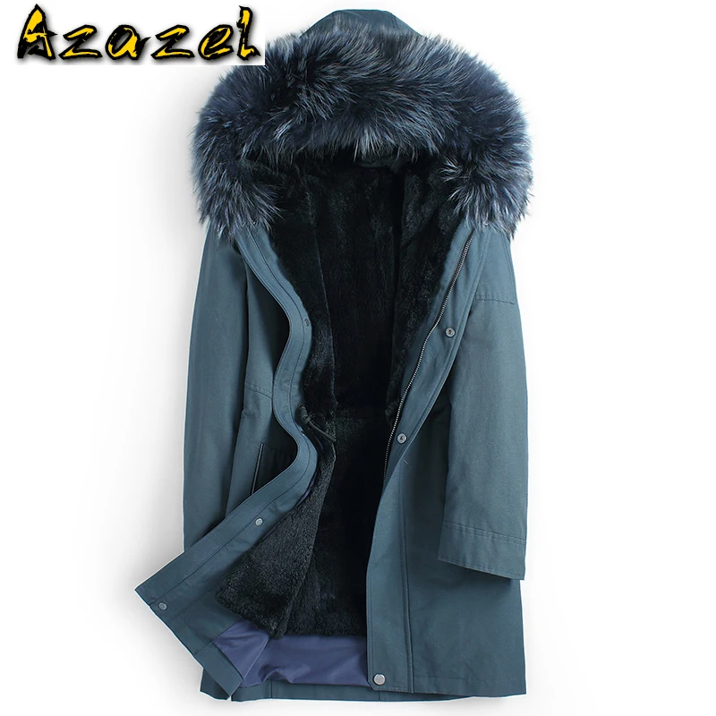 Azazel Men Parka Real Fur Coat Warm Rex Rabbit Fur Liner Long Coat Men Racoon Fur Collar Male Jacket ML-XGH183615 KJ1182 
Azazel Men Parka Real Fur Coat Warm Rex Rabbit Fur Liner Long Coat Men Racoon Fur Collar Male Jacket ML-XGH183615 KJ1182