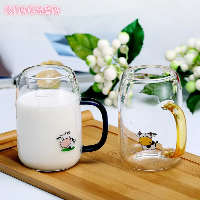 Cartoon Milk Mug Cup Cartoon Glass Gift Family Water Cup Coffee Mugs Kawaii Mug Cow Pattern with Handle Cute Borosilicate Glass
Cartoon Milk Mug Cup Cartoon Glass Gift Family Water Cup Coffee Mugs Kawaii Mug Cow Pattern with Handle Cute Borosilicate Glass