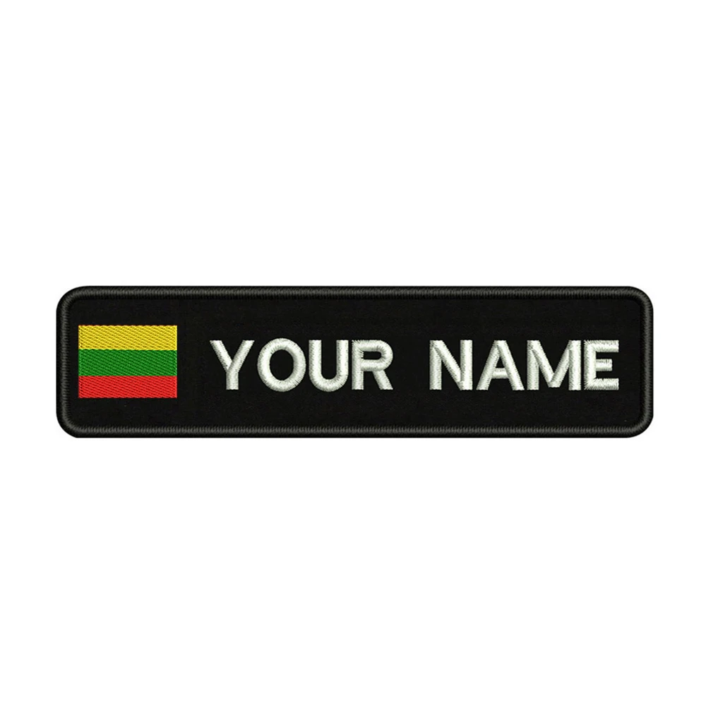 Embroidery Custom Lithuania Flag Name Or Text Patch 10cm*2.5cm badge Iron On Or Velcro Backing For Clothes Pants Backpack Hat
Embroidery Custom Lithuania Flag Name Or Text Patch 10cm*2.5cm badge Iron On Or Velcro Backing For Clothes Pants Backpack Hat