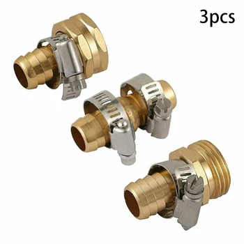 3PCS Water Tube Connectors 5/8in Hose Brass Garden Water Hose Repair Aluminum Mender Set W/ Stainless Steel Clamps For 5/8" Hose
3PCS Water Tube Connectors 5/8in Hose Brass Garden Water Hose Repair Aluminum Mender Set W/ Stainless Steel Clamps For 5/8" Hose
