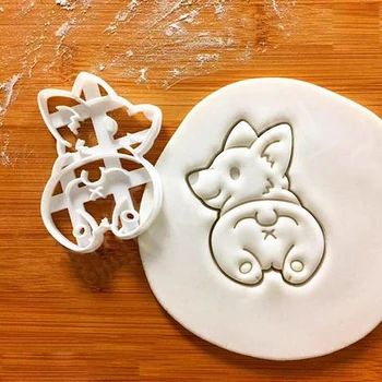 

3Pcs/Set Biscuit Baking Tool Cute Funny Corgi Dog Shaped Cookie Cutters Mold Kitchenware Bakeware Tool For Kids Hand DIY Mold