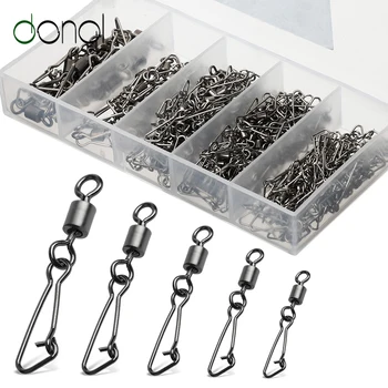DONQL 100pcs/ Set Fishing Connector Barrel Swivels Snap 4#-12# Rolling Swivel For Fishhook Link Fishing Lure Accessories
DONQL 100pcs/ Set Fishing Connector Barrel Swivels Snap 4#-12# Rolling Swivel For Fishhook Link Fishing Lure Accessories
