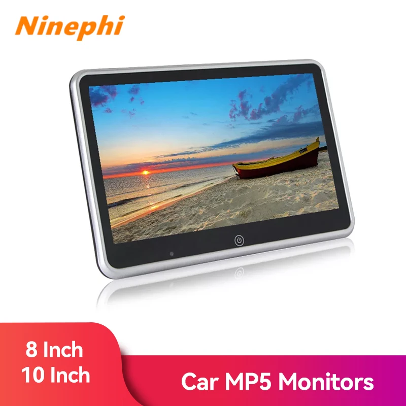 

10"/8"HD Car Headrest Monitor DVD Video Player USB/SD/FM TFT LCD Digital Screen Touch Button Game Remote Control Car MP5 Player
