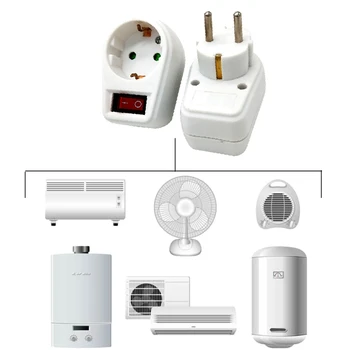 European Type Conversion Plug 1 TO 1 Way EU Standard Power Adapter Socket With Switch Neon Indicator 16A Travel Plugs
European Type Conversion Plug 1 TO 1 Way EU Standard Power Adapter Socket With Switch Neon Indicator 16A Travel Plugs