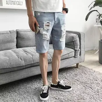 Thin pierced jeans shorts men's Korean version of Chao-Wu-Fen pants students self-cultivation seven points in pants summer
Thin pierced jeans shorts men's Korean version of Chao-Wu-Fen pants students self-cultivation seven points in pants summer