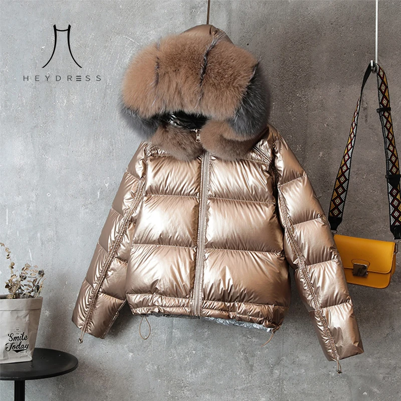 Heydress длинная двухсторонняя куртка на утином пуху зимняя теплая парка с меховым
