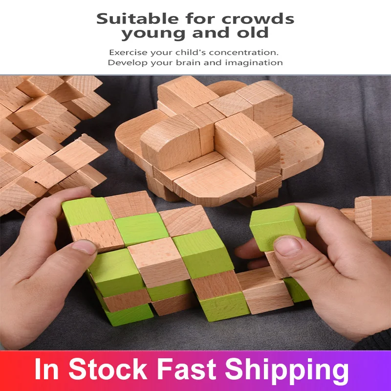 New Design IQ Brain Teaser Kong Ming Lock 3D Wooden Interlocking Burr Puzzles Game Learning Education Toy For Children Kid
New Design IQ Brain Teaser Kong Ming Lock 3D Wooden Interlocking Burr Puzzles Game Learning Education Toy For Children Kid
