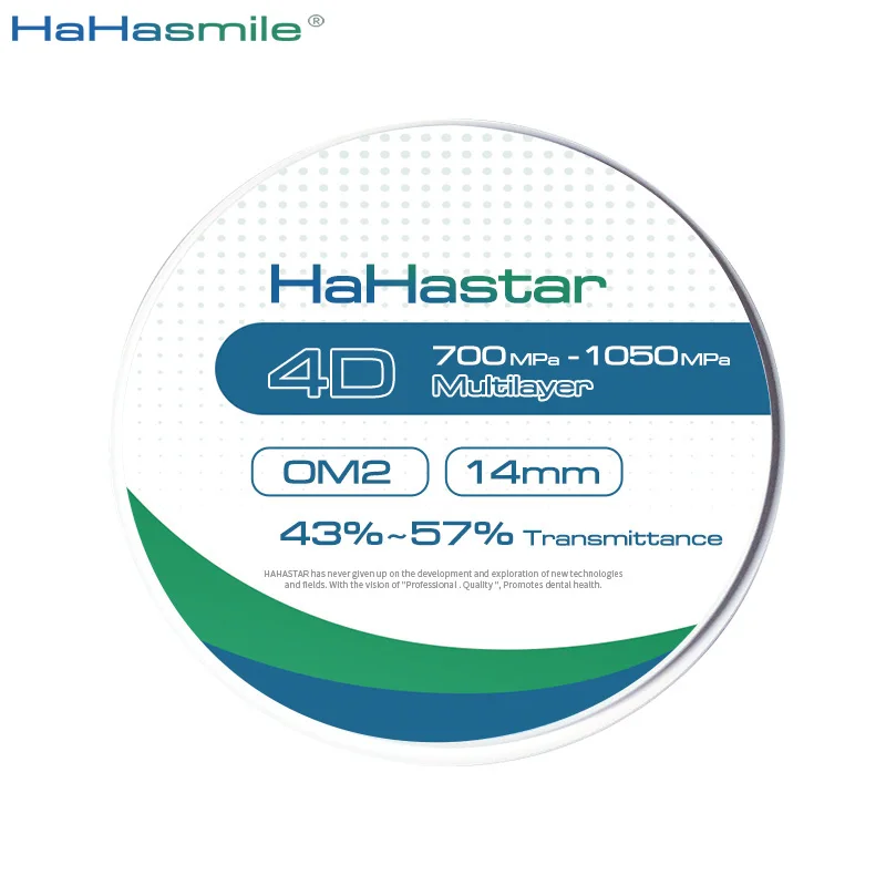HaHaStar Dental Zirconia Blocks Lab 4D-Multilayer-OM2 98mm Fixed Zirconia Restoration Material For Dental CAD CAM Dental Implant
HaHaStar Dental Zirconia Blocks Lab 4D-Multilayer-OM2 98mm Fixed Zirconia Restoration Material For Dental CAD CAM Dental Implant