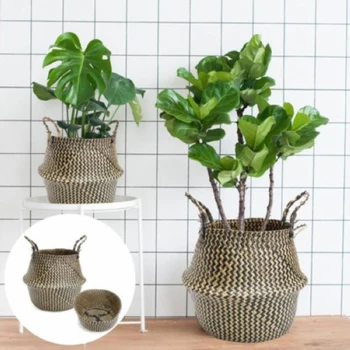 Storage Baskets Laundry Seagrass Woven Decorative Wicker Basket Organizer Foldable Flower Pot Rattan Baskets Home Decor
Storage Baskets Laundry Seagrass Woven Decorative Wicker Basket Organizer Foldable Flower Pot Rattan Baskets Home Decor