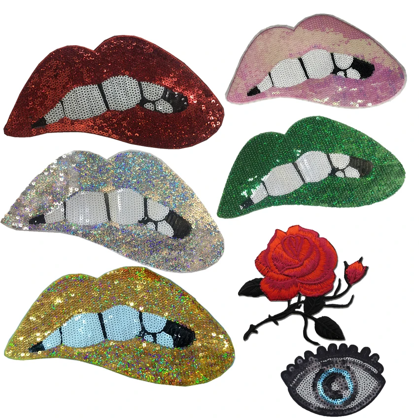 New Shiny Sequins Flower Patch Sexy Rainbow Lip Patch Iron On Stickers Mouth Patch Cartoon Handmade Large Applique For Clothes
New Shiny Sequins Flower Patch Sexy Rainbow Lip Patch Iron On Stickers Mouth Patch Cartoon Handmade Large Applique For Clothes