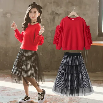 New Arrivals 2020 Kids Clothes Sets Baby Big Girls 2 Pcs Ruffles Long Sleeve Sweatshirts & Mesh Plaid Skirts Children Clothing
New Arrivals 2020 Kids Clothes Sets Baby Big Girls 2 Pcs Ruffles Long Sleeve Sweatshirts & Mesh Plaid Skirts Children Clothing