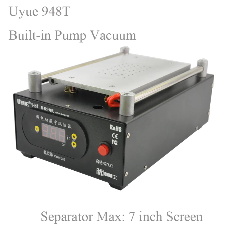 UYUE 948T Mobile phone repair machine Built-in Pump Vacuum Separator Machine for LCD Screen Max 7 inch,for phone display screen
UYUE 948T Mobile phone repair machine Built-in Pump Vacuum Separator Machine for LCD Screen Max 7 inch,for phone display screen