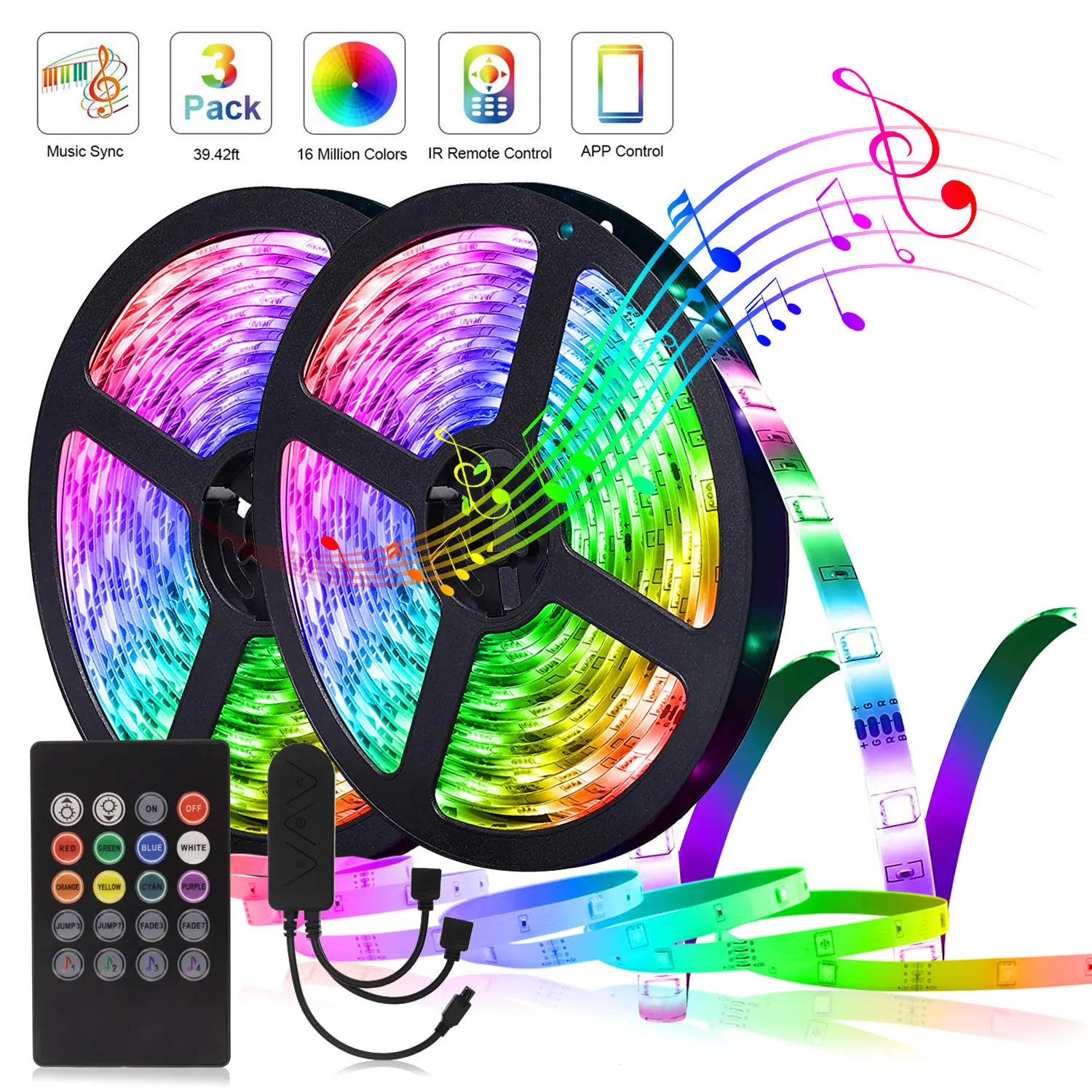 Music Bluetooth LED Strip with Remote Control RGB 2835 5050 Night Light Dimmable Ribbon Luminous LED Lights for Room Decoration
Music Bluetooth LED Strip with Remote Control RGB 2835 5050 Night Light Dimmable Ribbon Luminous LED Lights for Room Decoration