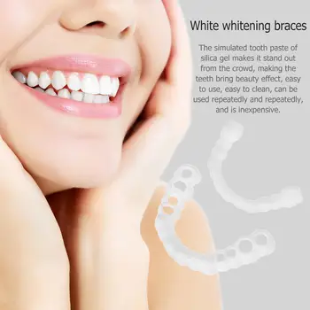 1pair Fake Teeth Upper False Fake Tooth Cover Snap On Immediate Teeth Cosmetic Denture Care Oral Care Plastic Whitening Denture
1pair Fake Teeth Upper False Fake Tooth Cover Snap On Immediate Teeth Cosmetic Denture Care Oral Care Plastic Whitening Denture