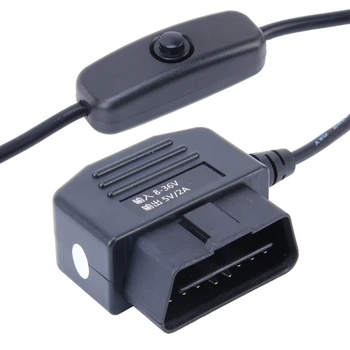 OBD2 Car Auto Charging Cable 16Pin obd2 Mini USB Power Adapter Switch Button for GPS Tablet E-dog Phone Length 3.4m
OBD2 Car Auto Charging Cable 16Pin obd2 Mini USB Power Adapter Switch Button for GPS Tablet E-dog Phone Length 3.4m