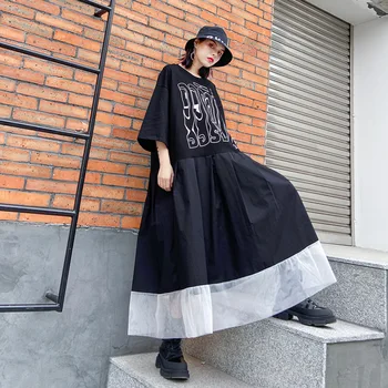Women's 2020 Spring Summer New Fashion Patchwork Mesh Print Dress Casual Pullover Pleated Half Sleeve Povket Midi Dress Plus Siz
Women's 2020 Spring Summer New Fashion Patchwork Mesh Print Dress Casual Pullover Pleated Half Sleeve Povket Midi Dress Plus Siz
