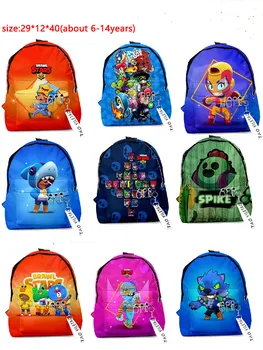 BrawlING Game Teens Backpack Heroes Brawling Child SchoolBag Anime Spike Shelly Leon PRIMO MORTIS Kid Backpack Toys Boys
BrawlING Game Teens Backpack Heroes Brawling Child SchoolBag Anime Spike Shelly Leon PRIMO MORTIS Kid Backpack Toys Boys