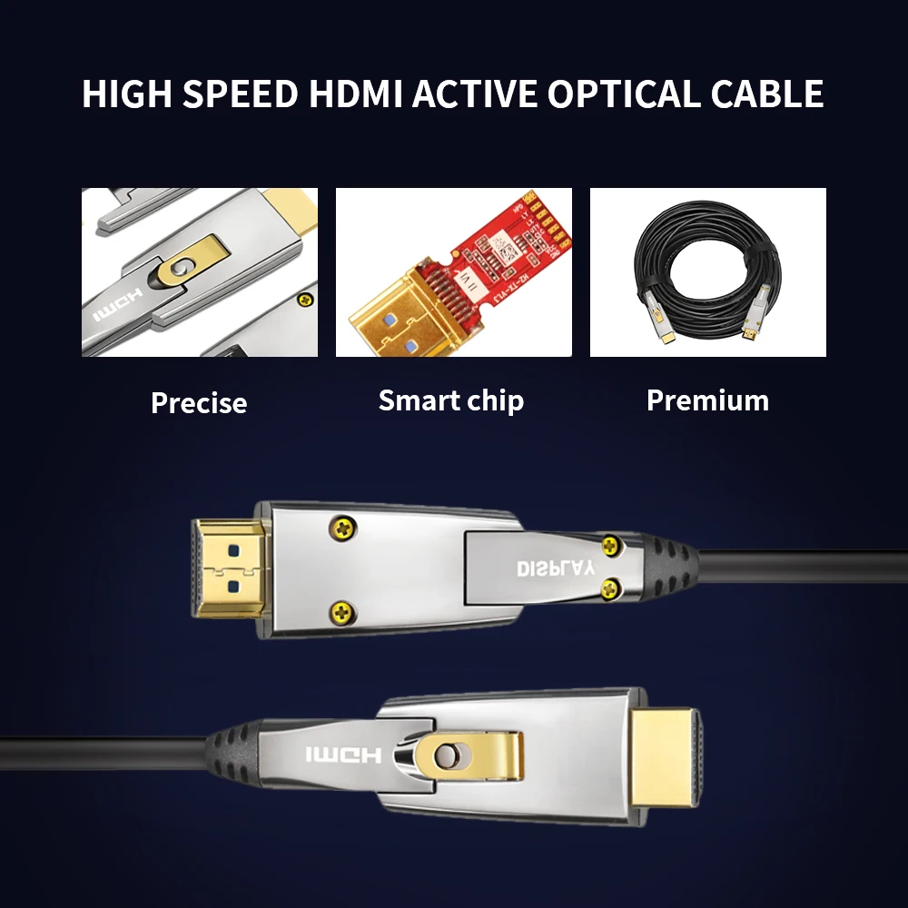 Оптический Кабель HDMI 8K Hdmi 2 1 для оптического преобразователя оптоволоконный