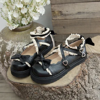 Sweet Japanese lace round head small lolita shoes female soft sister cute bow Harajuku style lolita platform shoes 
Sweet Japanese lace round head small lolita shoes female soft sister cute bow Harajuku style lolita platform shoes