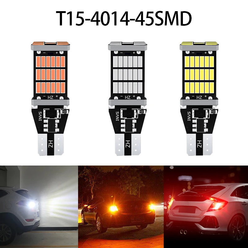 2pcs car reversing light T15 4014 45smd decoding without extremely bright turn signal CANbus brake light
2pcs car reversing light T15 4014 45smd decoding without extremely bright turn signal CANbus brake light