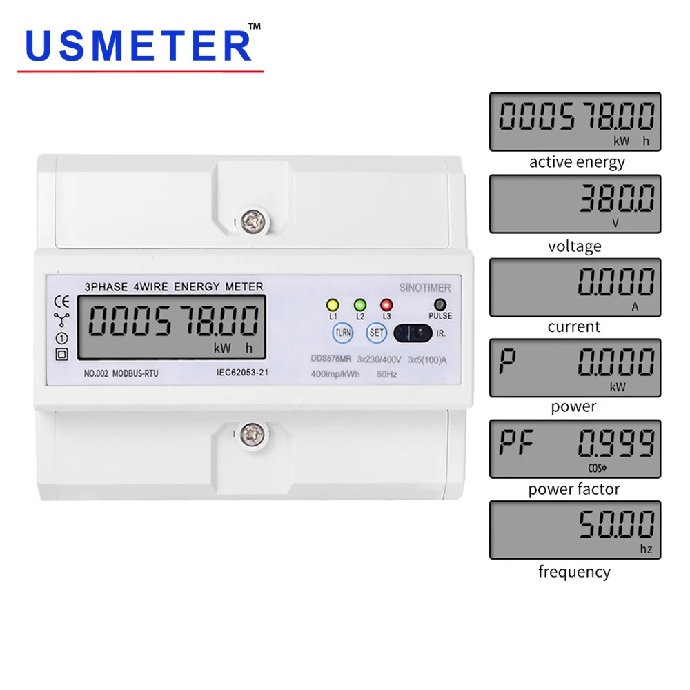 DDS578MR 380V Energy Meter with Backlight Multifuctional Volt Amp Watt Meter Three-Phase Electric Meter Wattmeter RS485 Modbus
DDS578MR 380V Energy Meter with Backlight Multifuctional Volt Amp Watt Meter Three-Phase Electric Meter Wattmeter RS485 Modbus