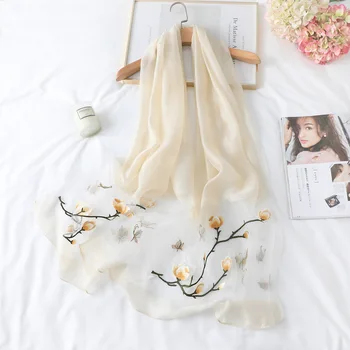 Women Silk Scarf 2020 New Embroidery Flowers Temperament Cape High Quality Beach Wrap 195*70CM Large Size Soft Pashmina Scarf
Women Silk Scarf 2020 New Embroidery Flowers Temperament Cape High Quality Beach Wrap 195*70CM Large Size Soft Pashmina Scarf