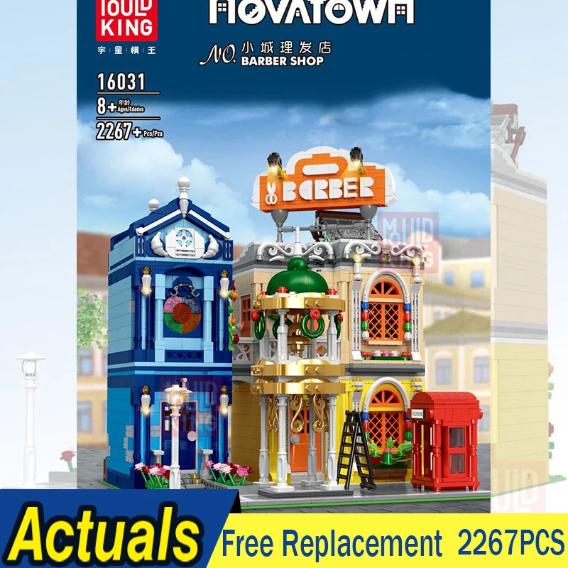 MOC creator expert City Streetview Building Blocks The Barber Shop In Town With Led Light Model DIY Toys For Children Gifts
MOC creator expert City Streetview Building Blocks The Barber Shop In Town With Led Light Model DIY Toys For Children Gifts