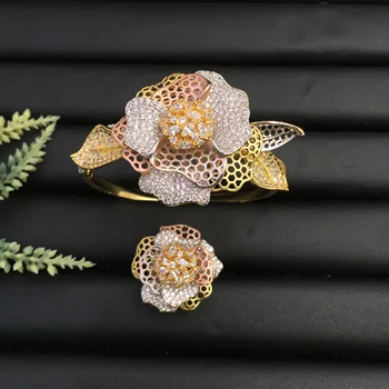 Lanyika Fashion Jewelry Stylish Luxury Stereo Trendy Flower Plated Party Romantic Bangle With Ring Banquet Daily Best Gift
Lanyika Fashion Jewelry Stylish Luxury Stereo Trendy Flower Plated Party Romantic Bangle With Ring Banquet Daily Best Gift