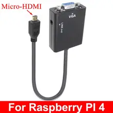 2 GB/4 GB Raspberry Pi 4 modèle B micro-hdmi vers VGA câble convertisseur vidéo adaptateur transfert vidéo ordinateur de bureau ordinateur portable tablette PC(China)