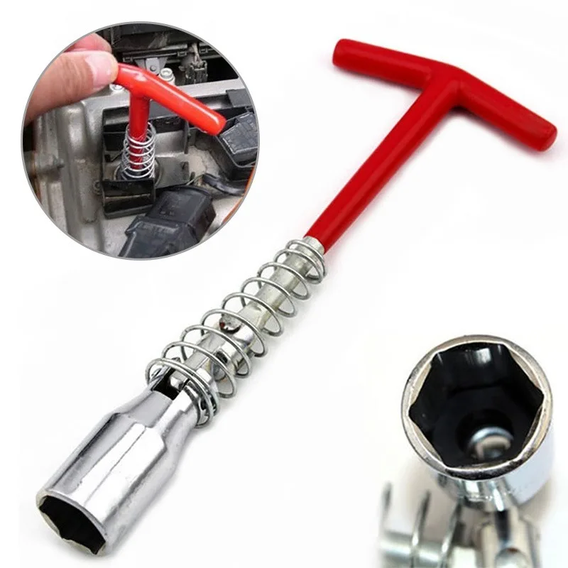 1Pcs Portable Spanner Socket Wrench Spark Plug Removal Tool T-Bar Car Removal Tool Chromeplated Spanner Car Accessories
1Pcs Portable Spanner Socket Wrench Spark Plug Removal Tool T-Bar Car Removal Tool Chromeplated Spanner Car Accessories