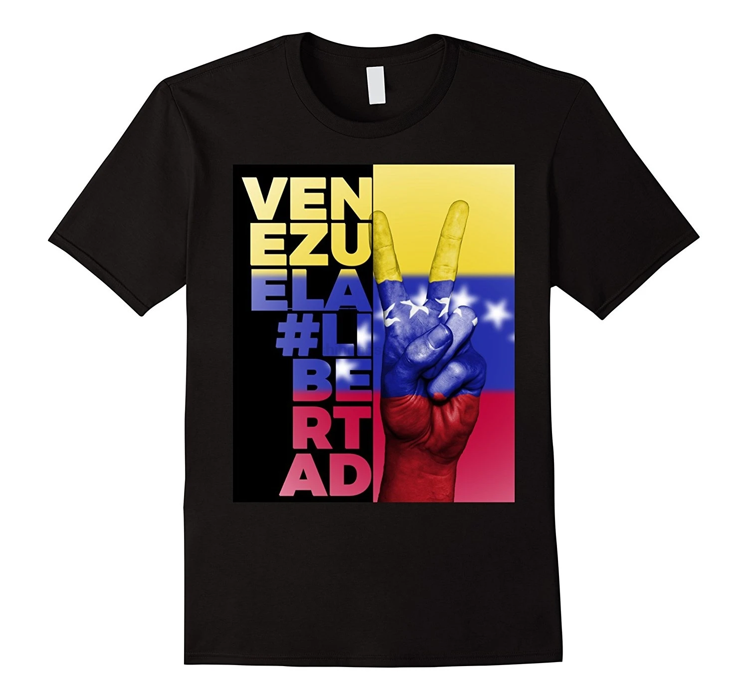 Venezuela Libertad with flag and peace sign Hip Hop Short Sleeve Casual Printed Tee Size S-3Xl
Venezuela Libertad with flag and peace sign Hip Hop Short Sleeve Casual Printed Tee Size S-3Xl