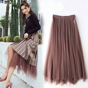 Heydress 2019 Autumn Solid Mesh Women casual Skirts Ladies Tulle Elastic Skirt Female Double-side High Waist Pleated Skirts
Heydress 2019 Autumn Solid Mesh Women casual Skirts Ladies Tulle Elastic Skirt Female Double-side High Waist Pleated Skirts
