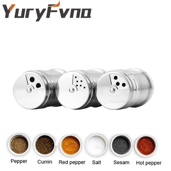 YuryFvna Salt Pepper Shaker Stainless Steel Seasoning Dispenser Seasoning Bottle Spice Bottle Jar Container BBQ Kitchen Tools
YuryFvna Salt Pepper Shaker Stainless Steel Seasoning Dispenser Seasoning Bottle Spice Bottle Jar Container BBQ Kitchen Tools