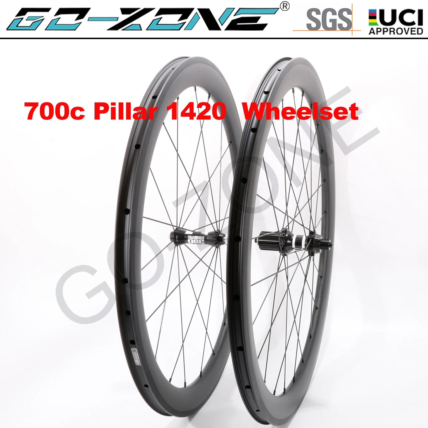 

26mm 700c Carbon Wheelset Clincher Tubeless Tubular UCI Quality With DT 350 Hubs Pillar 1420 Carbon Road Rim Brake Wheels