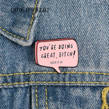 QIHE JEWELRY Pink Cute Dialog Pins YOU'RE DOING GREAT Enamel Pins Fun Brooches Badges Denim Clothes Bag Pins Gift for Friends
QIHE JEWELRY Pink Cute Dialog Pins YOU'RE DOING GREAT Enamel Pins Fun Brooches Badges Denim Clothes Bag Pins Gift for Friends