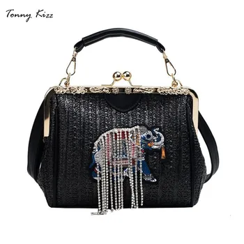 

Tonny Kizz Elephant luxury handbags women bags designer straw crossbody bags beach shoulder messenger bag summer bolsa feminina