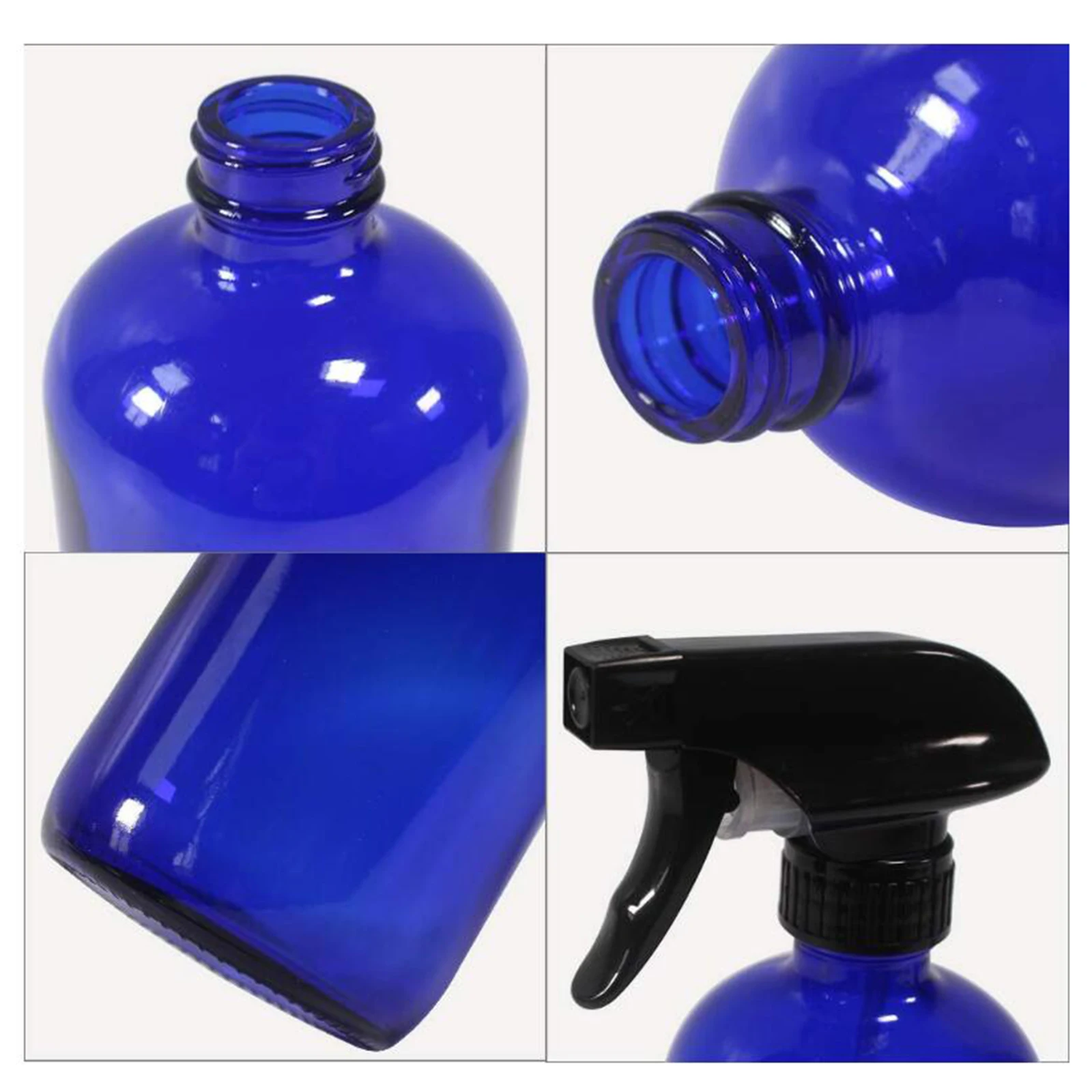 2pcs 250/500ml Boston Empty Amber/Blue Glass Spray Bottles Container Trigger Spray Bottles Mister Bottles Refillable Bottles